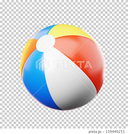 3D Icon Summer. beach ball Isolated on transparent background. 3D illustration. High resolution 3D Icon Summer. beach ball Isolated on transparent background. 3D illustration. High resolution 139440251