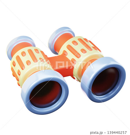 3D Icon Summer. binoculars. Isolated on transparent background. 3D illustration. High resolution 139440257