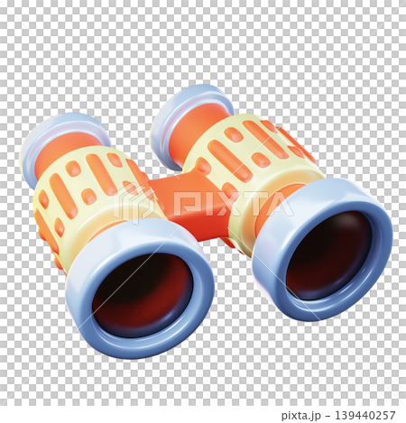 3D Icon Summer. binoculars. Isolated on transparent background. 3D illustration. High resolution 139440257