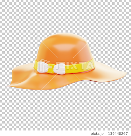 3D Icon Summer. Beach hat. Isolated on transparent background. 3D illustration. High resolution 3D Icon Summer. Beach hat. Isolated on transparent background. 3D illustration. High resolution 139440267