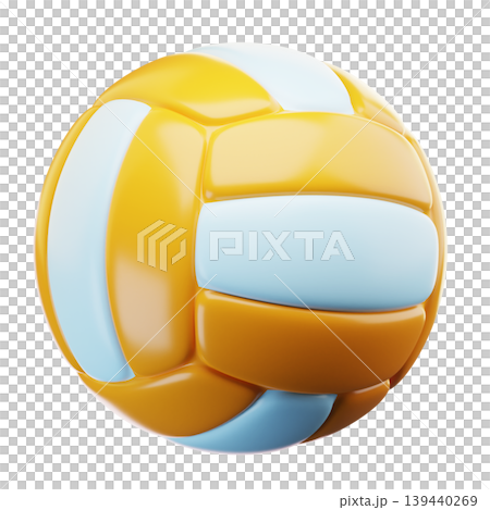 3D Icon Summer. volleyball. Isolated on transparent background. 3D illustration. High resolution 3D Icon Summer. volleyball. Isolated on transparent background. 3D illustration. High resolution 139440269