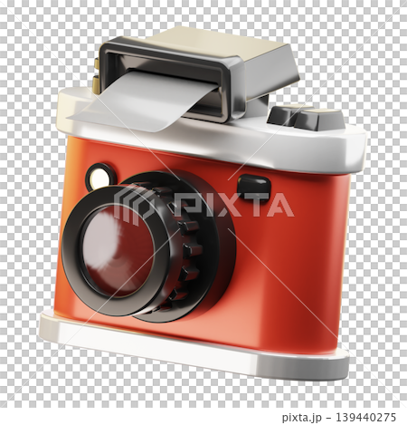3D Icon Summer. camera. Isolated on transparent background. 3D illustration. High resolution 139440275