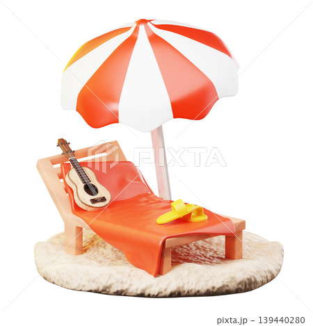 3D Icon Summer. beach chairs. Isolated on transparent background. 3D illustration. High resolution 3D Icon Summer. beach chairs. Isolated on transparent background. 3D illustration. High resolution 139440280