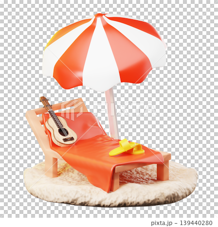 3D Icon Summer. beach chairs. Isolated on transparent background. 3D illustration. High resolution 3D Icon Summer. beach chairs. Isolated on transparent background. 3D illustration. High resolution 139440280