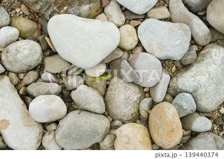 Natural River Stone Background and Texture 139440374