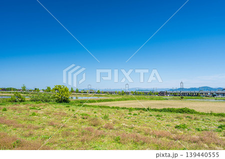 湖西地方比良の田園風景 滋賀県大津市 湖西地方比良の田園風景 滋賀県大津市 139440555