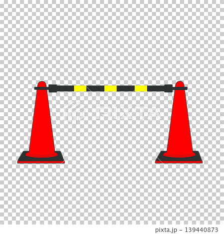 A set of traffic cones and traversers (cone bars) for construction sites. A set of traffic cones and traversers (cone bars) for construction sites. 139440873