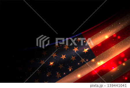 Independence Day. Isolated design element of the US flag on a black background Independence Day. Isolated design element of the US flag on a black background 139441041