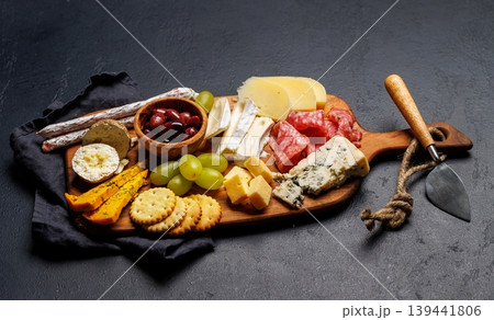 Antipasto platter with cheese and meats Antipasto platter with cheese and meats 139441806