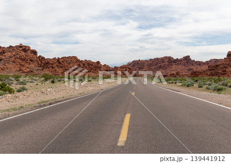 Road through Valley of Fire Park 139441912