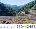 岩場の先に広がる新緑の山と展望スペース 139442463
