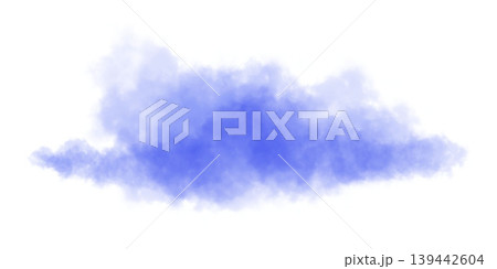 Blue smoke cloud isolated on white background for abstract overlay, design element, or creative texture template 139442604