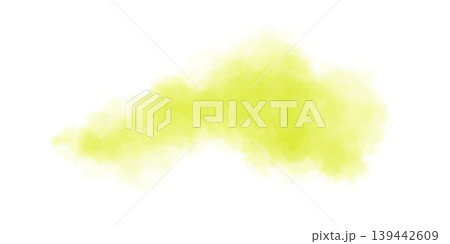 Yellow green watercolor cloud shape on white background for abstract design and creative art projects 139442609