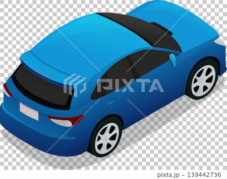 Modern hatchback isometric car vector illustration Modern hatchback isometric car vector illustration 139442736