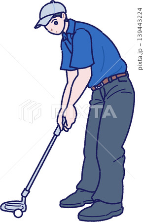 ゴルフをする男性のイラスト パター ゴルフをする男性のイラスト パター 139443224