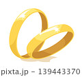 Two gold wedding rings close-up on a white. Isolated 139443370