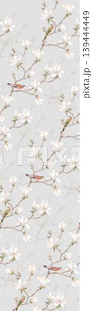 Collection of soft muted botanical and floral seamless patterns 139444449