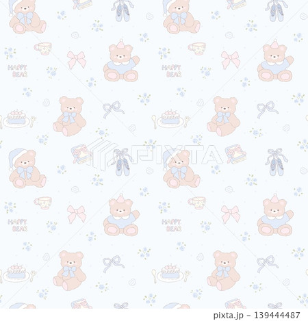 Collection of soft muted botanical and floral seamless patterns 139444487