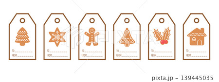 christmas paper tag set label with cookie motifs vector illustration christmas paper tag set label with cookie motifs vector illustration 139445035