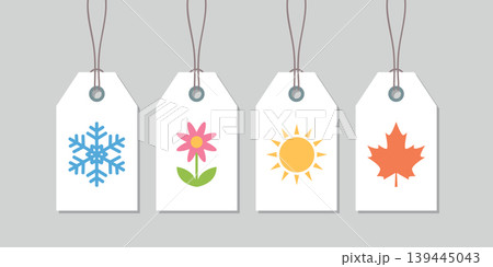four seasons paper tag label set vector illustration four seasons paper tag label set vector illustration 139445043