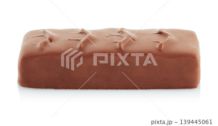 Chocolate bar isolated on transparent background with full focus. Sweet dessert snack concept perfect for food design, packaging, advertising, and commercial projects Chocolate bar isolated on transparent background with full focus. Sweet dessert snack concept perfect for food design, packaging, advertising, and commercial projects 139445061