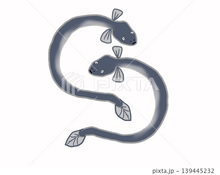 うなぎがうねるイラスト 139445232