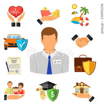 Insurance Flat Icons Set 139445256