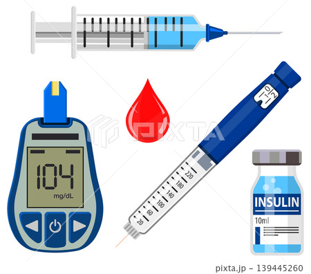 Diabetes and Insulin Icons Set Diabetes and Insulin Icons Set 139445260