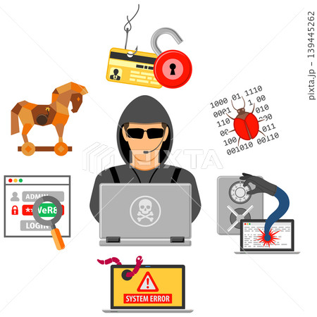 Cyber Crime Concept with Hacker Cyber Crime Concept with Hacker 139445262