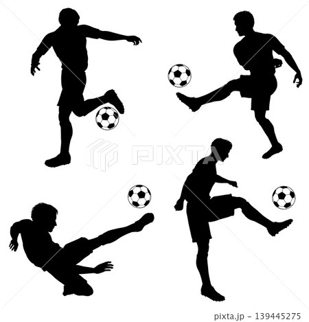 Silhouettes Football Players 139445275