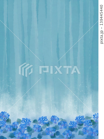 水彩背景　雨に紫陽花 139445440
