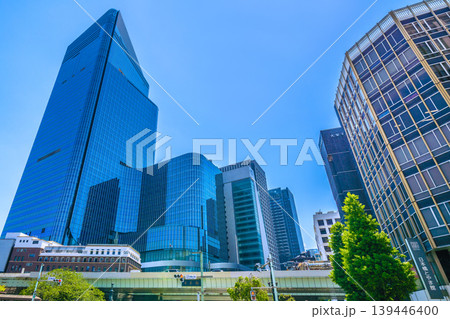 日本の東京都市景観5月2日。日本橋一丁目の再開発事業。新時代へ 139446400