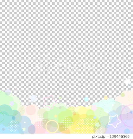 Rainbow-colored pastel pop cloudy transparent frame 2_square Rainbow-colored pastel pop cloudy transparent frame 2_square 139446563