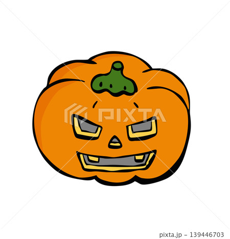 ハロウィン素材・デザインパーツ　お化けかぼちゃ 139446703