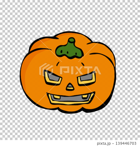 ハロウィン素材・デザインパーツ　お化けかぼちゃ 139446703