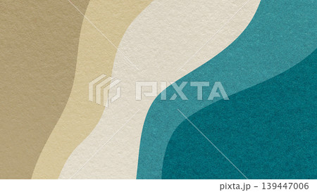 Abstract fluid wavy layered textured paper background in cream light beige teal colors, flowing curved shapes for banner Abstract fluid wavy layered textured paper background in cream light beige teal colors, flowing curved shapes for banner 139447006