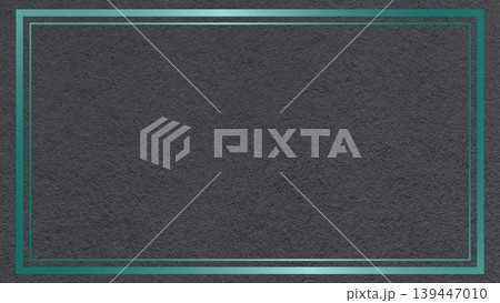 Textured black paper background with metallic teal double frame border and copy space for banner, presentation, template Textured black paper background with metallic teal double frame border and copy space for banner, presentation, template 139447010