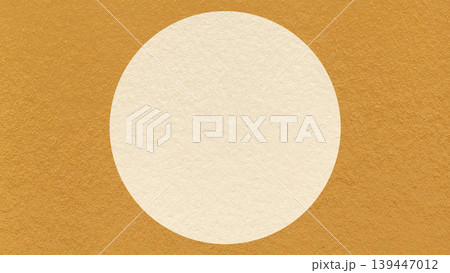Dark ochre paper texture background with light cream circle and copy space for banner, presentation, template 139447012
