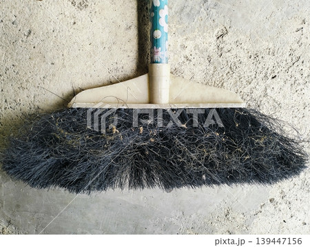 Detail of a dirty old broom Detail of a dirty old broom 139447156