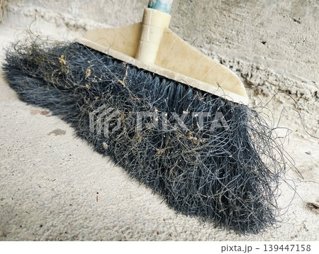 Detail of a dirty old broom Detail of a dirty old broom 139447158