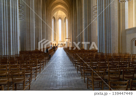 Scandinavian Protestant architecture inside Grundtvigs Church in Copenhagen. Scandinavian Protestant architecture inside Grundtvigs Church in Copenhagen. 139447449
