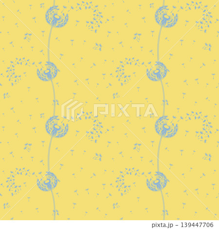 Yellow Dandelion Seeds Seamless Pattern 139447706