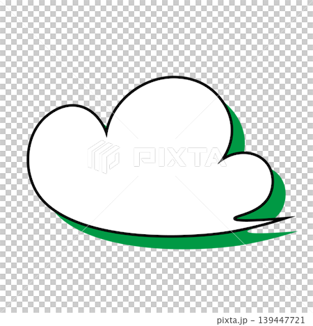 Simple illustration material of a cloud-shaped speech bubble (white background) 139447721