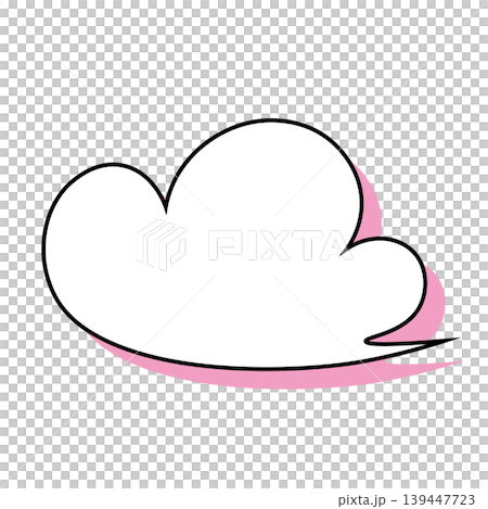 Simple illustration material of a cloud-shaped speech bubble (white background) Simple illustration material of a cloud-shaped speech bubble (white background) 139447723