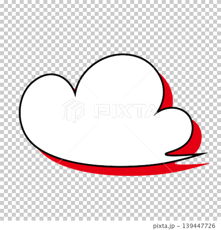 雲形吹き出しのシンプルなイラスト素材　もくもく（白背景） 139447726