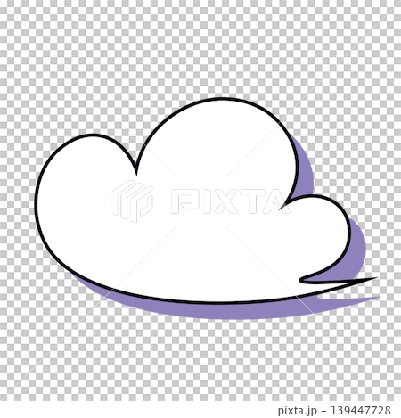 簡單的雲朵形對話框插圖素材（白色背景） 139447728