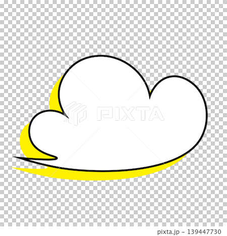 簡單的雲朵形對話框插圖素材（白色背景） 139447730