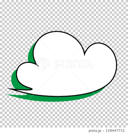 簡單的雲朵形對話框插圖素材（白色背景） 139447731