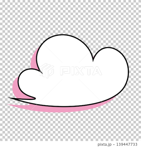 簡單的雲朵形對話框插圖素材（白色背景） 139447733