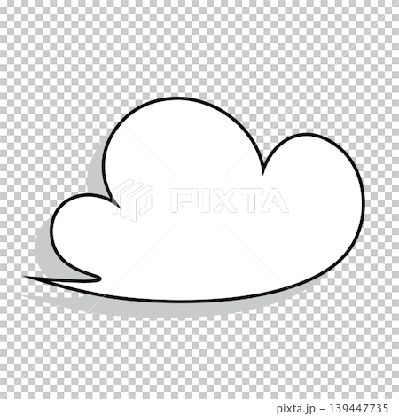 簡單的雲朵形對話框插圖素材（白色背景） 139447735